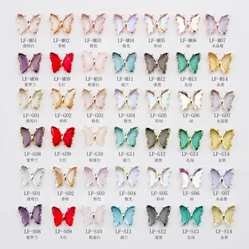 10VNT, Nagų Dailės Kristalų Butterflys Strazdų Su Aukso Rosegold Sidabro Lydinio Nagų Patarimai Papuošalai