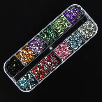 2500pcs 2mm Kristalų Nagus Dekoruoti Akrilo Turas Spalvinga Glitters Strazdų 