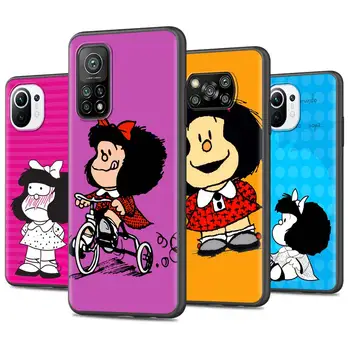Mielas M-Mafaldas Atveju Xiaomi Mi Poco X3 NFC M3 10T Pro 5G 9T 11 10 Pastaba Lite Juoda Silikono Apvalkalas Minkštas Telefono Dangtelį Funda
