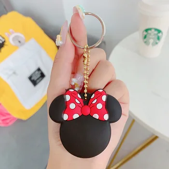 Disney Mickey Minnie Žaislai Vaikams, Cartoon Klavišą Apsaugos Atveju Mielas Minnie Mouse Pakabukas Keychain Moterų Mados Automobilių Keychain