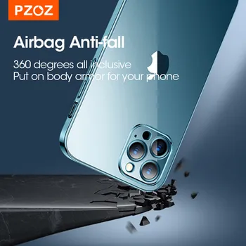 PZOZ Soft Case For iPhone 12 13 Pro Max Mini Minkštas Atveju Apsaugos Atveju iPhone12 11 Pro atsparus smūgiams Galinį Dangtelį Shell 6.1 colių