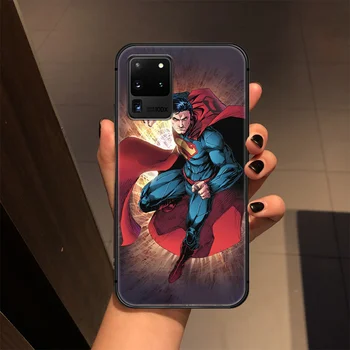 Super man Super herojus Telefono Padengti Korpuso Samsung Galaxy S 6 7 8 9 10 e 20 krašto uitra Pastaba 8 9 10 plius juoda atsparumas Vandeniui 3D