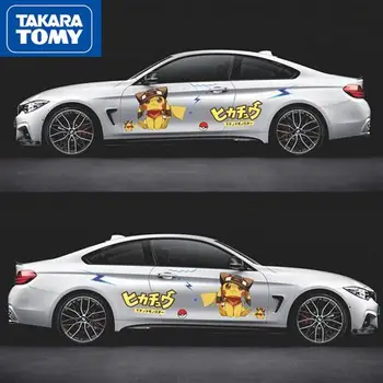 TAKARA TOMY Pokemon Pikachu Automobilių Lipdukas Mielas Animacinių filmų Kūno Asmenybės Kūrybos Nulio Blokavimo Floating Car Lipdukas