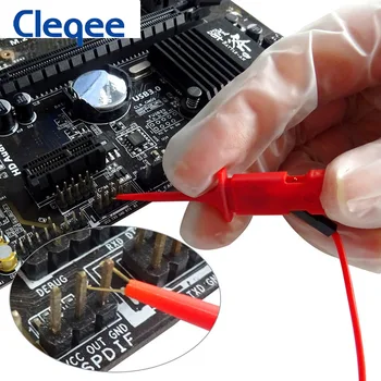 Cleqee P1513D Mini Griebtuvai Silikono Jumper Wire SMD IC Bandymų Kablys Įrašus su Bandymų Veda Rinkinys, skirtas Elektros Breadboard Bandymai