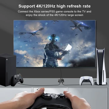 8K HDMI Switcher 2.1 2 In 1 Out Ultra Greitis 48Gbps 8K@60Hz 4K@120Hz HDMI Jungiklis Adapteris, Skirtas PS3, PS4 Xbox DVD PC su TELEVIZIJA Projektorius