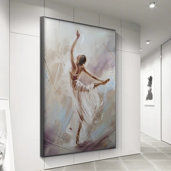 Mados Baleto Moteris, Plakatų Ir Grafikos Šokių Mergina Sienos Meno Tapybos Drobės Abstraktus 