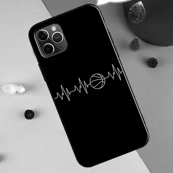 Krepšinio Širdies TPU Case For iPhone XR X XS Max SE 2020 6S 7 8 Plius 11 12 Pro Max 13 Pro Max mini Dangtis