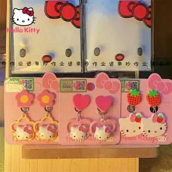 Hello Kitty saldus ir neskausmingas auskarai mielas animacinių filmų kūrybos asmenybės išskirtinį ne perforuotas ausies įrašus