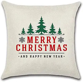 Kalėdinė dekoracija raudonos ir žalios spalvos lininis užvalkalas sofos pagalvėlė padengti namų puošybai gali būti pritaikytas jums 40x40 50x50