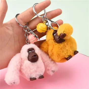 Minkštas Pliušinis Beždžionių Gorilos Lėlės Kailio Keychain Pompom Purus Key Chain Žaislas Automobilius Keychain Beždžionių Pora Studentų Maišelį Pakabukas