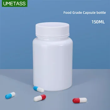 150ML Plastikinių Medicinos Butelį Nešiojamų Tablečių Laikymo Organizatorius Konteinerių Tabletes Vitamino Žuvų taukų Papildus, 50PCS/daug