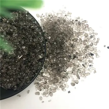 Didmeninė 50g 2-5mm Natūralaus Ledo Black / Gray Crystal Žvyras, Akmenys Reiki Healing Dekoro Natūralus Kvarco Kristalai
