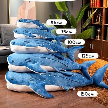 50-120CM Didelio Dydžio Ryklių Pliušiniai Žaislai Big Fish Medžiaga Lėlės Banginis Įdaryti Gyvūnų, Vaikų Gimtadienio Dovana Kūdikiui