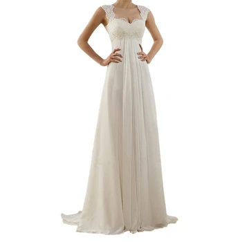 Vestuvių Lady Maxi Suknelės Nuotaka 2021 Rankovių Nėrinių Petite Plius Moterų Slim Dydis Vestuvių Chalatai Pilietinės Vestuvių Paplūdimio Vestuvių