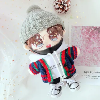 20cm Kūdikių Lėlės drabužiai Sean Xiao Pliušinis Lėlės Drabužius, akinius, Megzti skrybėlę Žaislas Lėlės Priedai Korėja Kpop EXO idol 