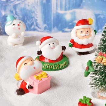 Miniatiūriniai Kalėdų Santa Claus Papuošalai Dervos Rankdarbių Meno Mielas Sniego Papuošalai Animacinių Filmų Doll House Dekoro Kalėdos Dovanas