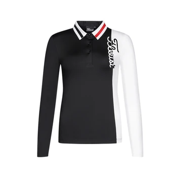 2021 Golfo Drabužiai moteriški ilgomis rankovėmis lauko sporto polo marškinėliai slim fit spalva Atvartas golfo marškinėliai