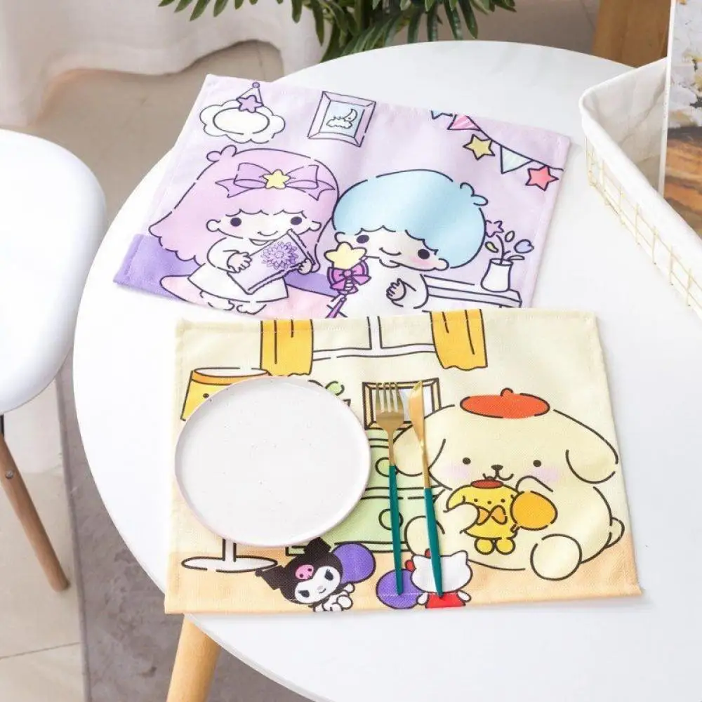 40Cm Kawaii Kuromi Mano Melodija Cinnamoroll Kittys Dvyniai Sanrio Pliušinis Animacinių filmų Mielas Placemat Anime Pliušinis Žaislas, Skirtas Mergina Gimtadienio Dovana Nuotrauka 2