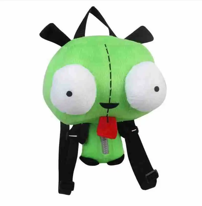 Naujas Užsienietis Invader Zim 3D Akis Robotas Gir Mielas Įdaryti Pliušinis Žalia Kuprinė Maišelis Kalėdų Dovana, 14 cm pliušinis žaislas Nuotrauka 0