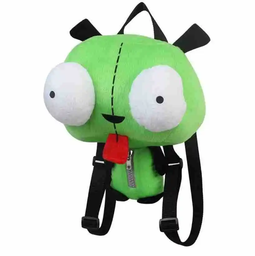 Naujas Užsienietis Invader Zim 3D Akis Robotas Gir Mielas Įdaryti Pliušinis Žalia Kuprinė Maišelis Kalėdų Dovana, 14 cm pliušinis žaislas Nuotrauka 1