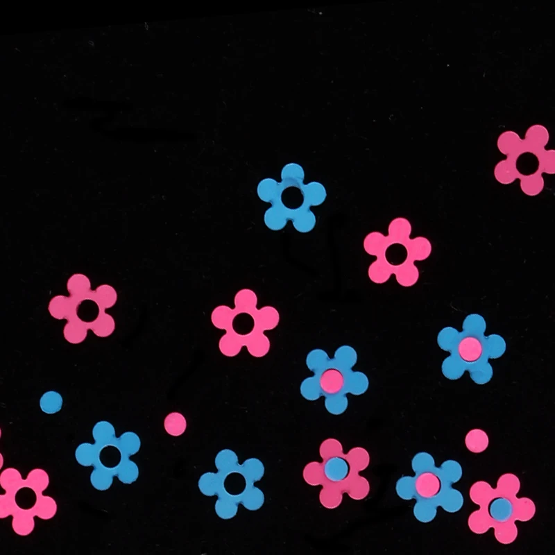 Neon Gėlių Formos Gabalas Nagų Blizgučiai Mišrios Spalvos, 4mm Sluoksniuoti Nagų Dailės Apdailos Reikmenys 