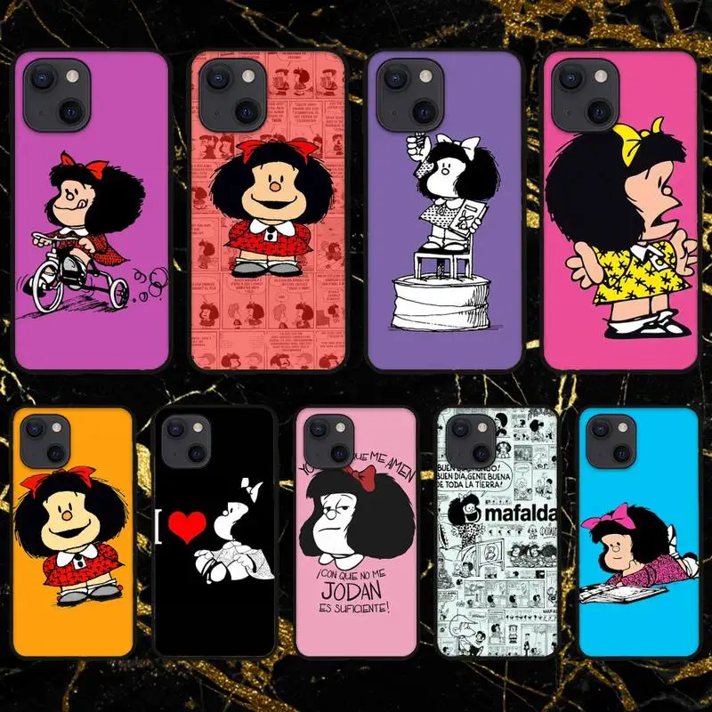 RUICHI Karšto Mafalda Telefono dėklas Skirtas iPhone 11 12 Mini Pro 13 XS Max X 8 7 6s Plius 5 SE XR Shell Nuotrauka 0