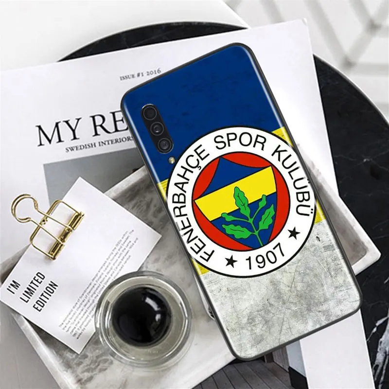 Turkija Fenerbahce Futbolo Samsung Galaxy A90 A80 A70S A60 A50S A40S A30S A20E A10S A2 Core 5G Juoda Telefono dėklas Nuotrauka 1