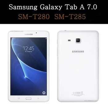 Funda Samsung Galaxy Tab 7.0 2016 SM-T280 SM-T285 Tablet Atveju Stovo Laikiklį Apsaugos Coque Flip Cover + Grūdinto Stiklo Plėvelės