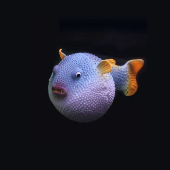 Kraštovaizdžio Mažas Akvariumas Šuo-Liuminescencinės Modeliavimas Puffer Žuvis Bako Apdaila