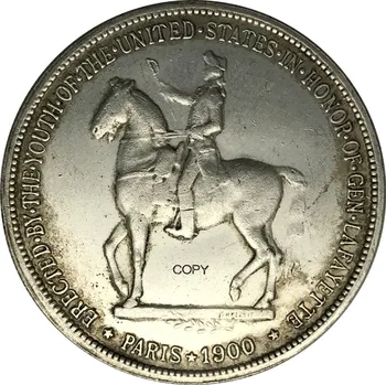Jungtinių Amerikos Valstijų 1 Doleris Lafayette 1900 Žalvario, Padengta Sidabro Monetų Kopijos