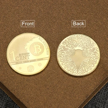 1PC Hawkeye Bitcoin Meno Kolekcija Auksą, Padengtą Bitcoins Progines Monetas Dovana 1 Bitcoin Centų Micro Paramos Rinkimo Monetas