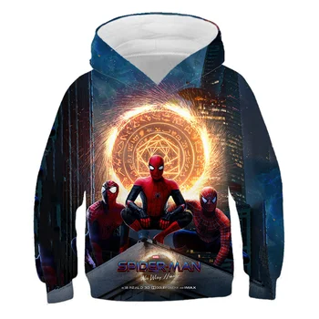 Marvel Spiderman ilgomis Rankovėmis Animacinių filmų T-shirt Hoodies, Vaikų Berniukų 3D Atspausdintas Viršūnes Animacinių filmų hulk Hip-Hop Vaikų Drabužių 2021