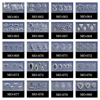 M01-M80 3D Akrilo Nagų Sluoksnį Nagų Dailės Papuošalai Silikono Formų Nagų Dailės Šablonai Modelis Pelėsių Nails Art 