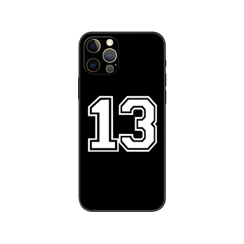 Juoda tpu case for iphone 5 5s se 2020 6 6s 7 8 plus x 10 XR XS 11 12 13 mini pro MAX galinį dangtelį Futbolo Laimingas skaičius