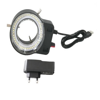 Black pulkininkas 48pcs LED SMD USB Reguliuojamas Žiedo Žibintas šviestuvas Lempa Pramonės Mikroskopu Pramonės Kamera didinamasis stiklas