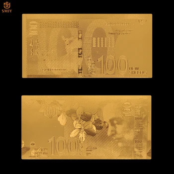 Izraelis Aukso Banknotų 100 New Shekel Suvenyrų Pinigų Pasaulio Valiuta Popieriaus Kolekciją Su COA
