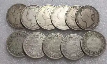 Kanados Niufaundlendo Britų Niufaundlendo 50 Centų 1900 Senų Realių Originalus Sidabro Monetų Kolekcinė Moneta Retai