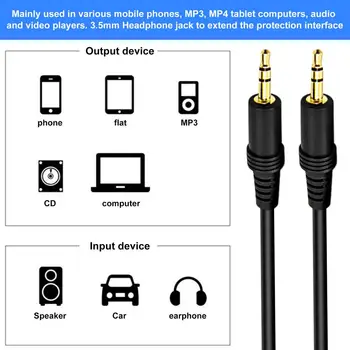 3.5 mm AUX Kabelis Jack Audio Kabelis, 3.5 MM Lizdas Garsiakalbio Laido JBL Ausines Automobilių Xiaomi Redmi 5 Plius Oneplus 5t AUX CordSpeaker