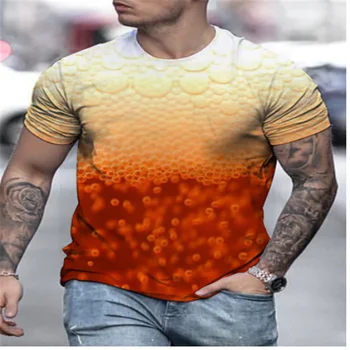 Alaus 3D Print T Shirt Moterims, Vyrams Juokinga Naujovė Šalies trumpomis Rankovėmis Viršūnes Tee Drabužių, Negabaritinių marškinėliai, vyriški drabužiai, didmeninė