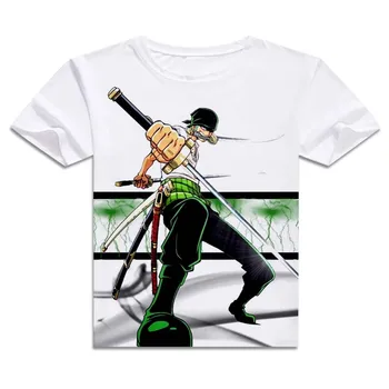 Anime One Piece Cosplay Spausdinti Luffy Trumpas Rankovės marškinėliai Roronoa Zoro Viršūnes Usopp Tees Nami Vasaros Marškinėlius