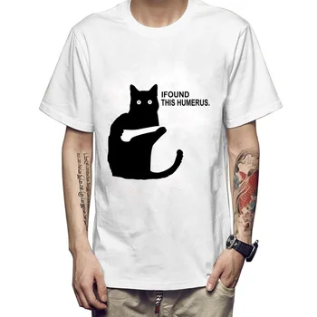 XIN YI Vyrų aukštos kokybės marškinėliai medvilnės, trumpomis rankovėmis Funny cat spausdinti atsitiktinis o-kaklo vyrų marškinėlius vasaros t-shirt vyrai tees viršūnės