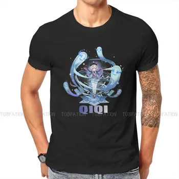 Genshin Poveikio Online Vaidmenų Žaidimas Mados Qiqi T Shirt, Derliaus Grafinis Aukštos Kokybės Marškinėlius Negabaritinių Vyrų Drabužiai.