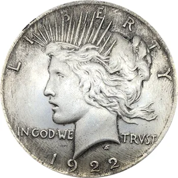 Jungtinių Amerikos Valstijų 1922 D Laisvės Monetos Dievu Mes Pasitikime 1 Vieno Taikos Doleris Cupronickel Sidabro Padengtą Kopijuoti Monetas