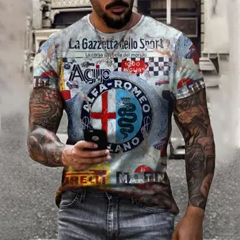Camiseta de alta calidad para hombres, camisa de diseño de marca para motocicletas de carreras, impresión estilo pintura al óleo