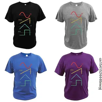 Derliaus Analoginis Sintezatorius Marškinėliai Synth Vėpla Matematikos Grafika T-Shirt Medvilnės, Patogius Laisvalaikio Tee
