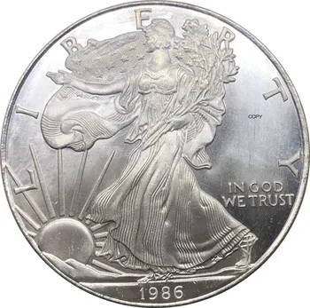 Jav 1 Doleris American Silver Eagle tauriųjų metalų Monetų 1986 1986 S Sidabrą, Sidabro Proginė Moneta Kopijuoti monetos