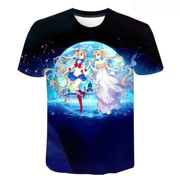 Sailor Moon T-Shirt 3d Spausdinimo Harajuku trumparankoviai Amžiaus-Sumažinti T-Shirt Anime Vaikišką Kawaii Graži Mergina T-Shirt 2021