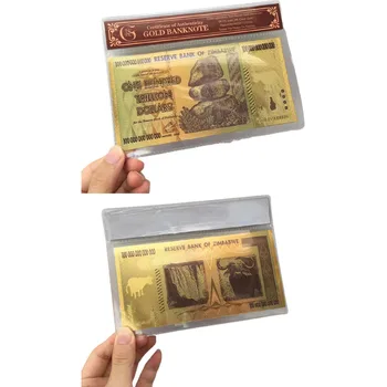 ZIMBABVĖS Juodojo Aukso Folija 100 Trilijonų Atminimo Dolerių Banknotai