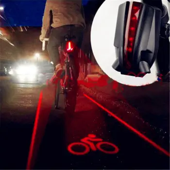 Vandeniui atsparus Galinis Dviračio Uodegos Šviesos 2 Lazerio+5 LED Raudona Lempa 4 Išmetant Modelį Naktį Saugos Įspėjimas Bike Accessories