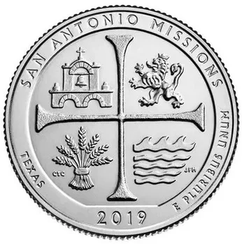 Jungtinių Valstijų 25 Centų Nacionalinis Parkas Monetos Nr. 49 San Antonio Parkas 2019 Realių Originalus Surinkimo Monetos Unc Originali Moneta